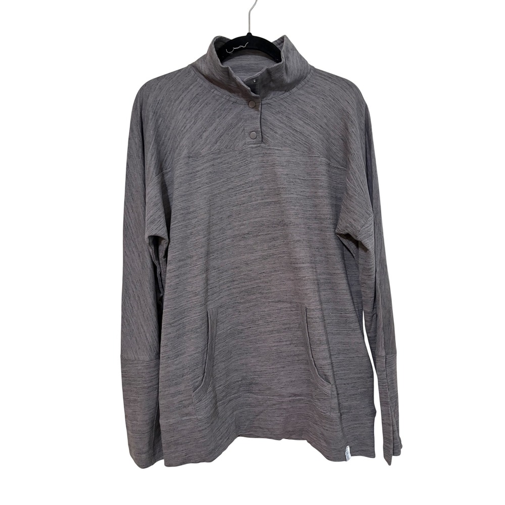 LIV Outdoor Mens XL Heathered Grey Snap Neck Pullover Sweatshirt NWT